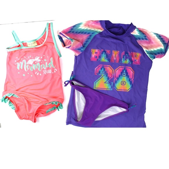Girls Preowned Swimsuit Bundle Lot 7/8 & 10 - Picture 1 of 6